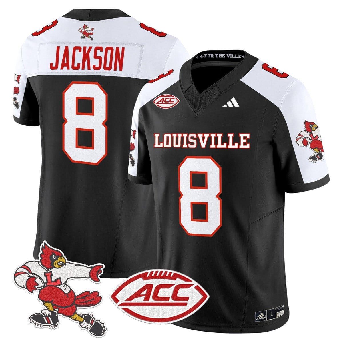 Lamar Jackson Jersey #8 Louisville Cardinals 1980s Throwback Stitched - Image 3
