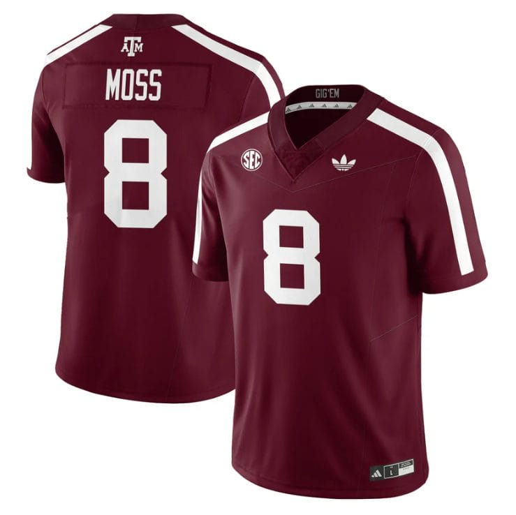 Alternative view of Le'Veon Moss Jersey #8 Texas A&M Aggies 1975 Throwback Stitched