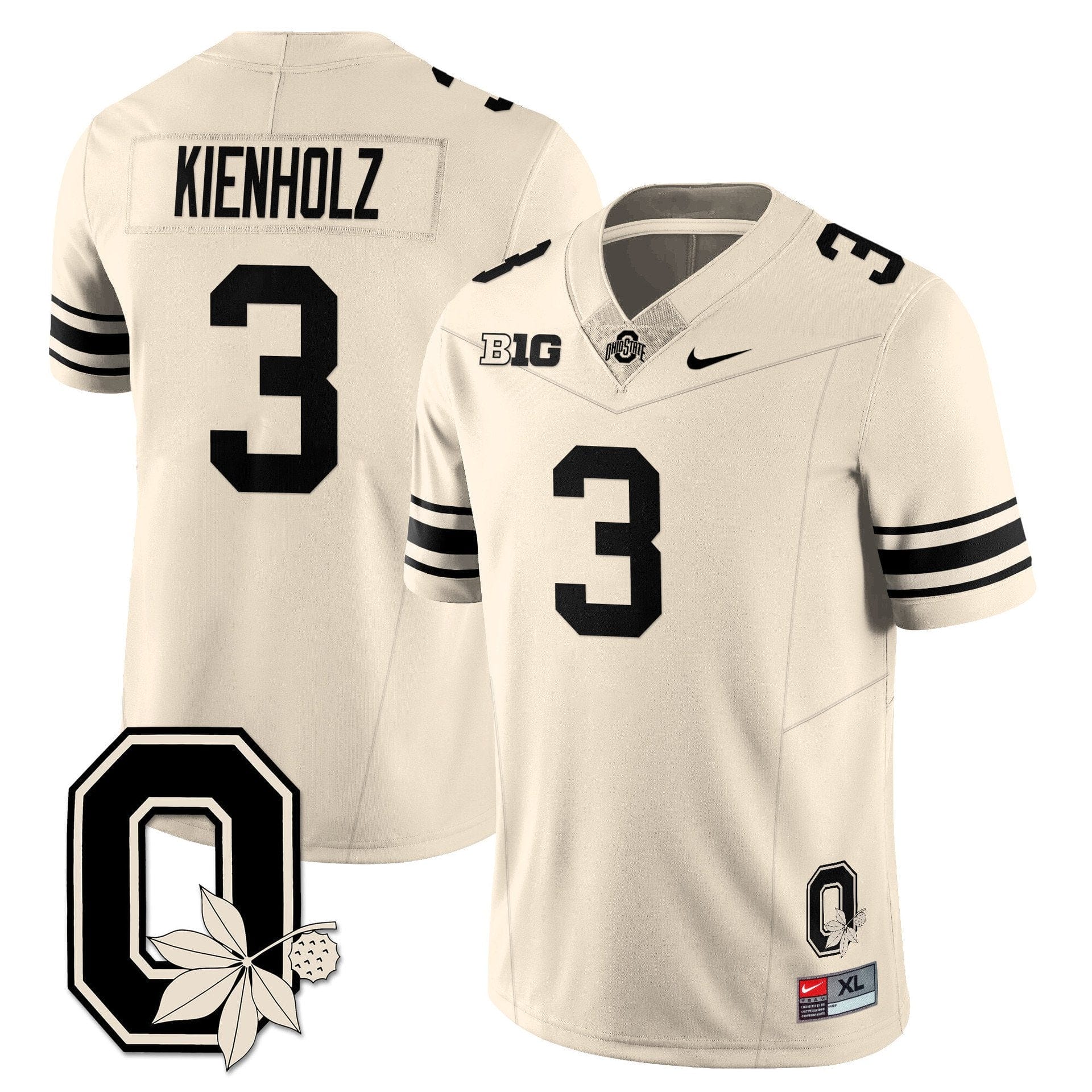 Alternative view of Lincoln Kienholz Jersey #3 Ohio State Buckeyes 2025 Limited Stitched