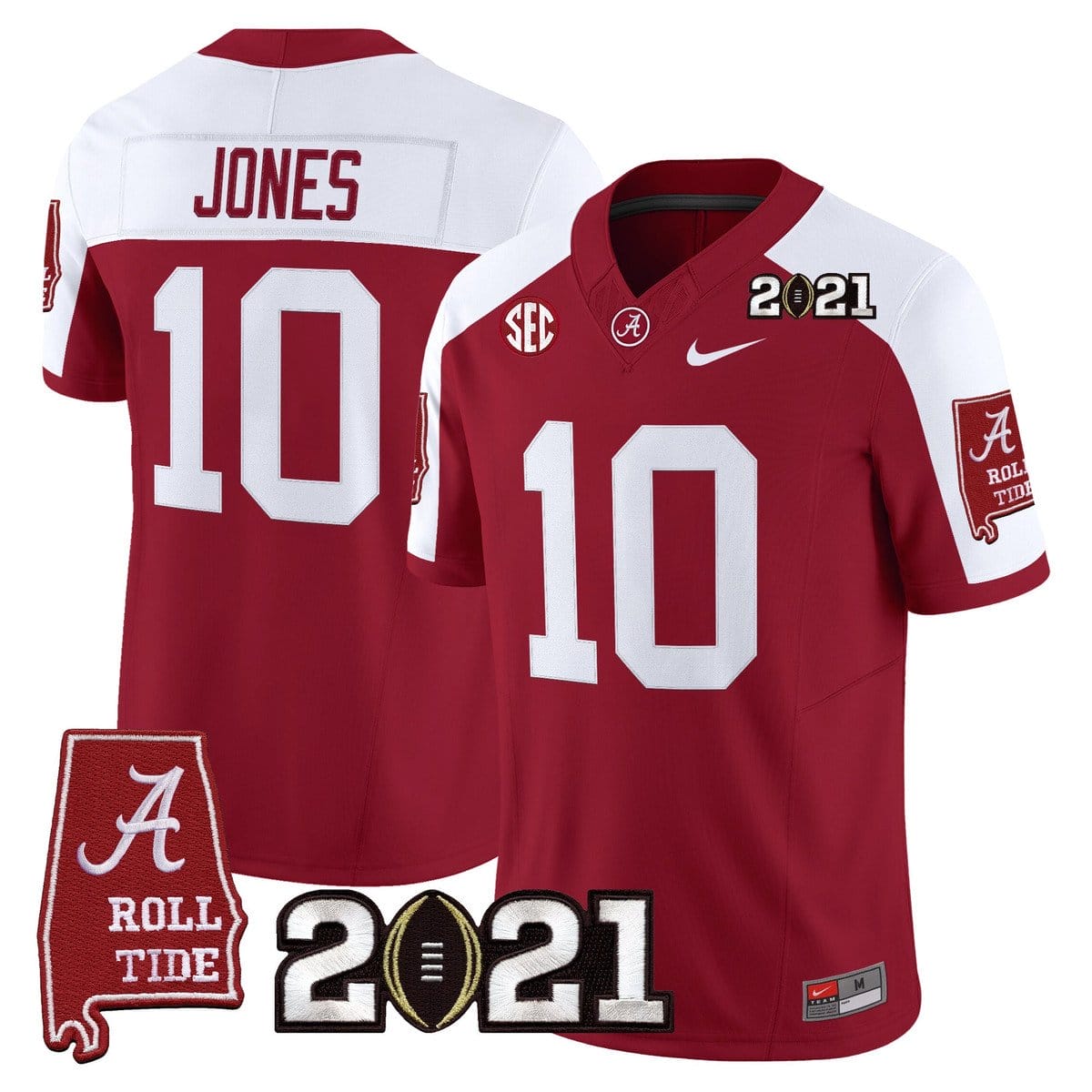 Mac Jones Jersey #10 Alabama 2021 CFP Championship Alabama Map - Image 4