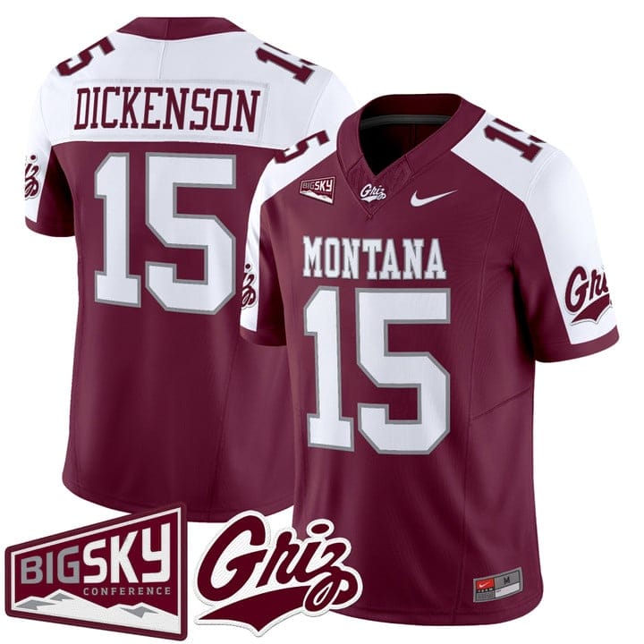 Dave Dickenson Jersey #15 Montana Grizzlies 2025 Vapor Stitched Black Alter - Image 3