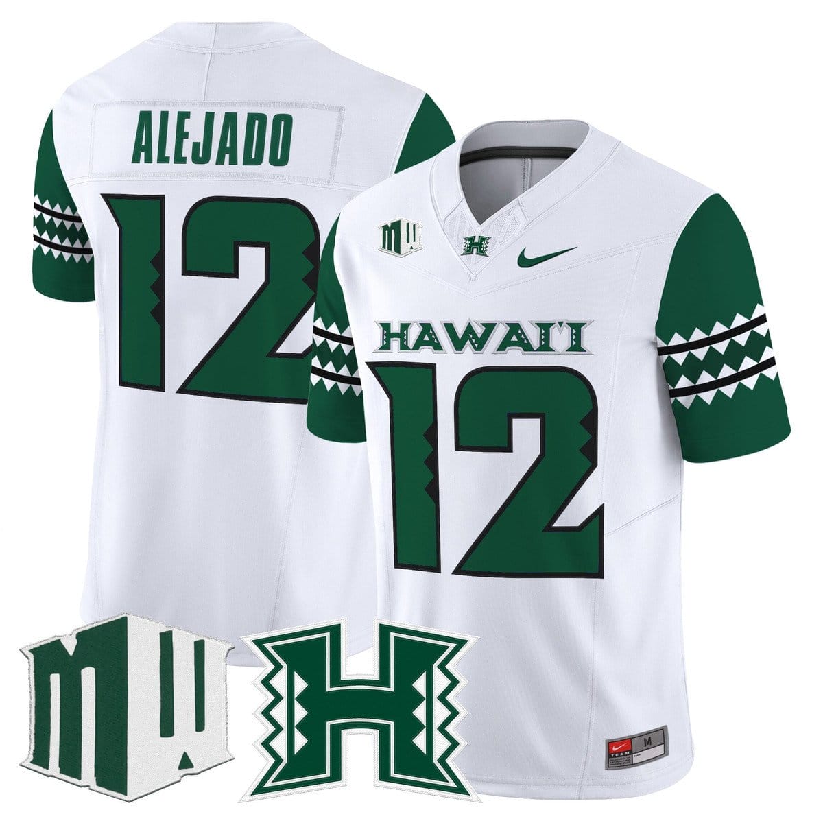Alternative view of Micah Alejado Jersey #12 Hawai'i Rainbow Warriors 2025 Vapor Stitched