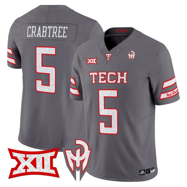 Michael Crabtree Jersey #5 Texas Tech Red Raiders Too Cold Vapor Stitched - Image 3