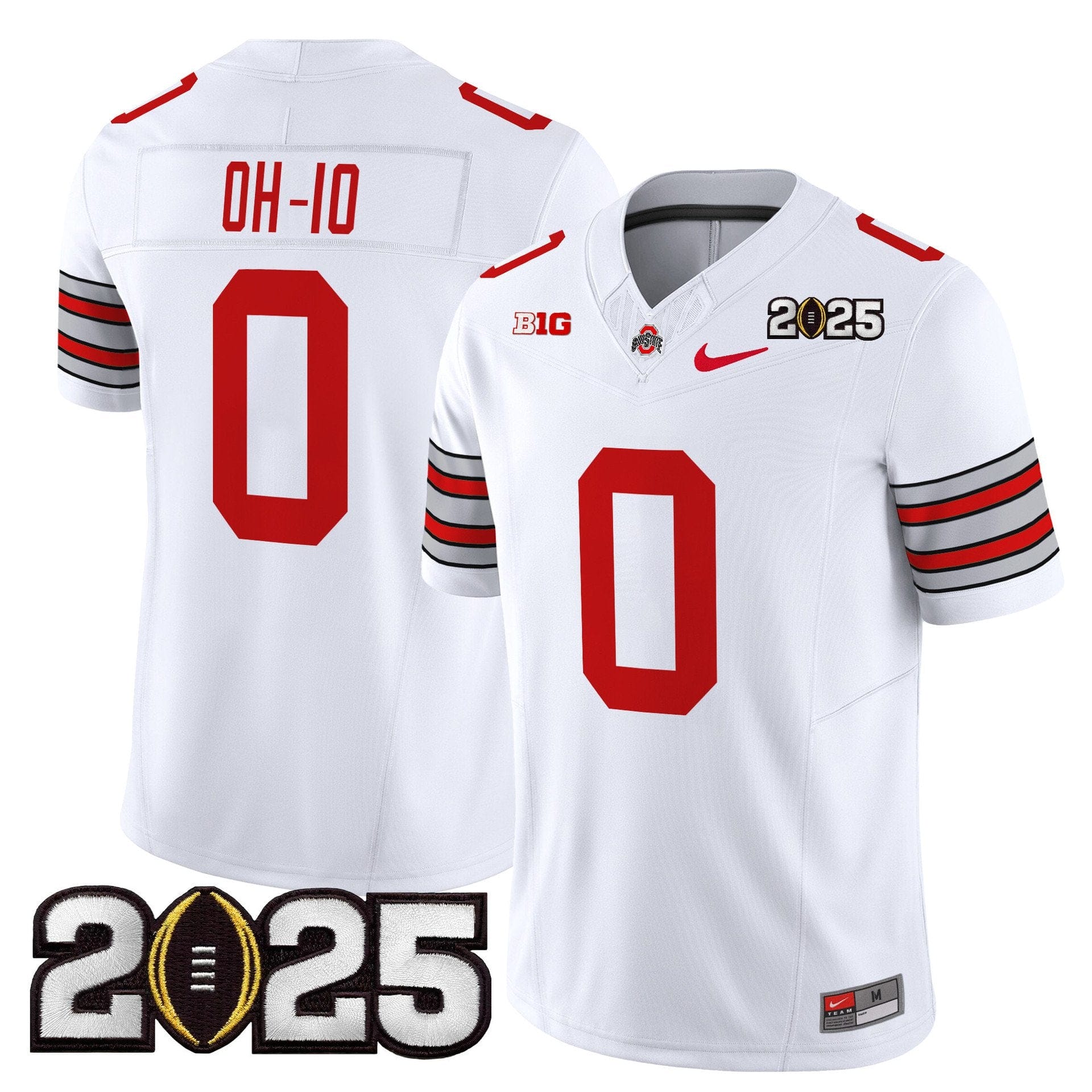 Alternative view of OH-IO Jersey #0 Ohio State Heritage Stripe 2025 CFP Final Stitched