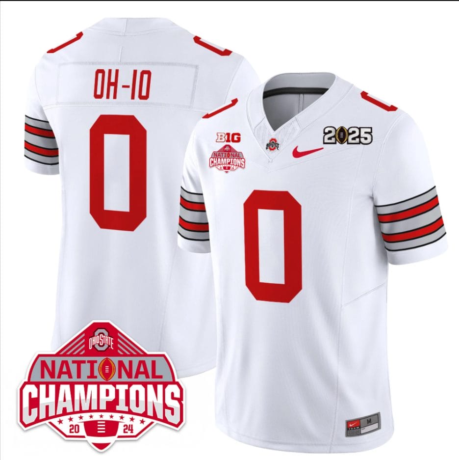 Alternative view of OH-IO Jersey #0 Ohio State 2025 CFP Patch National Champions