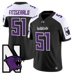 Alternative view of Pat Fitzgerald Jersey #51 Northwestern Wildcats Honoring 95 Vapor Limited Stitched