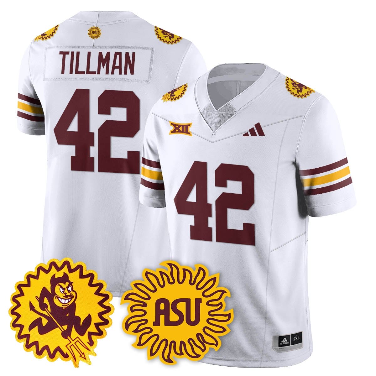 Alternative view of Pat Tillman Jersey #42 Arizona State Sun Devils 1975 Throwback Stitched