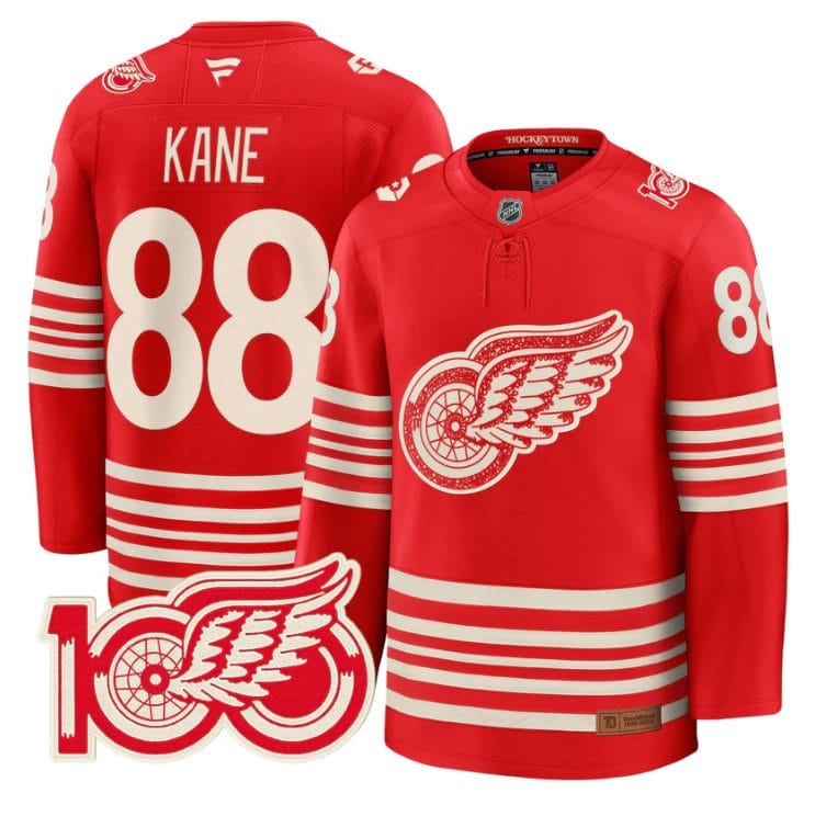 Patrick Kane Jersey #88 Detroit Red Wings Centennial Season Premium Stitched