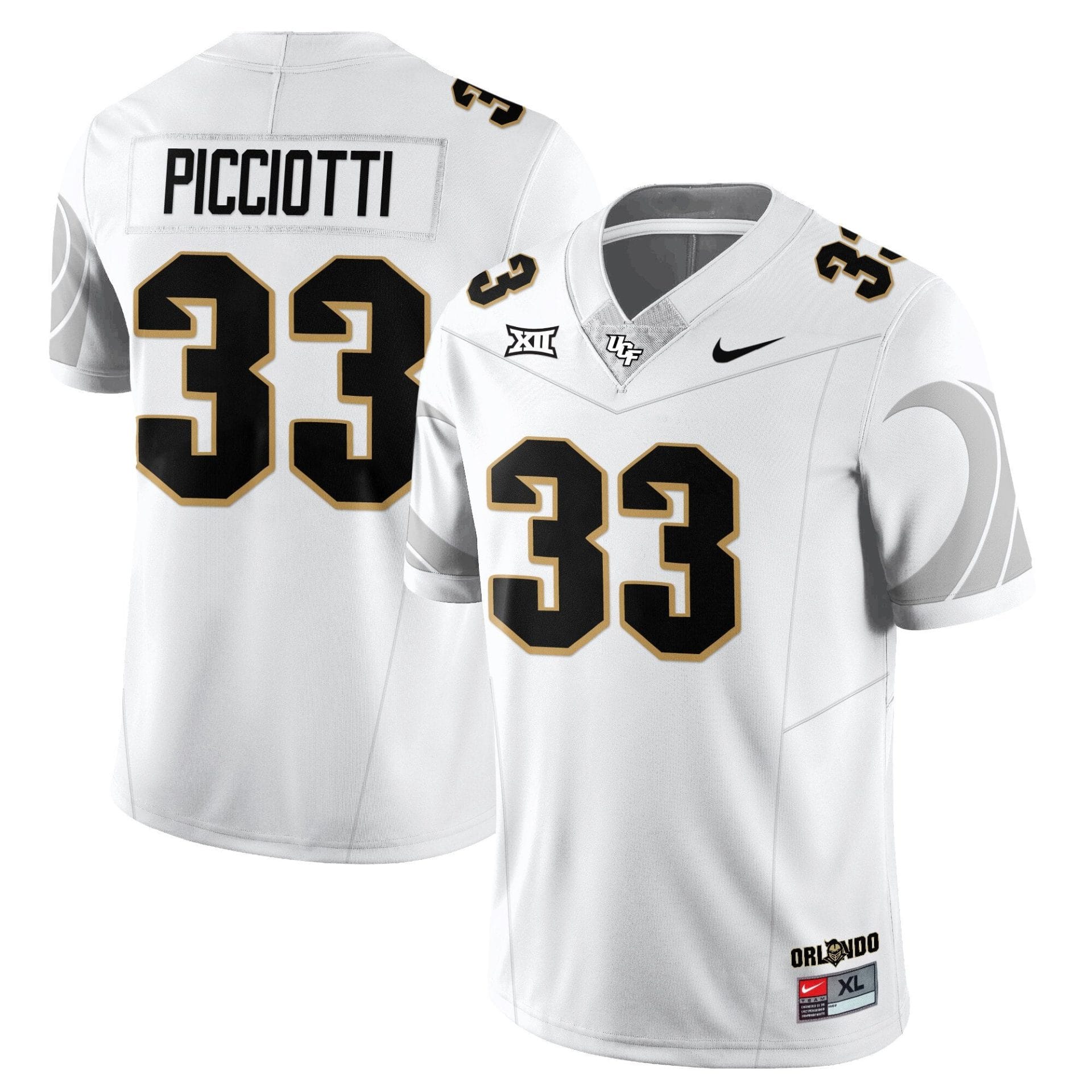 Alternative view of Phil Picciotti Jersey #33 UCF Football 2025 Core Uniforms Stitched