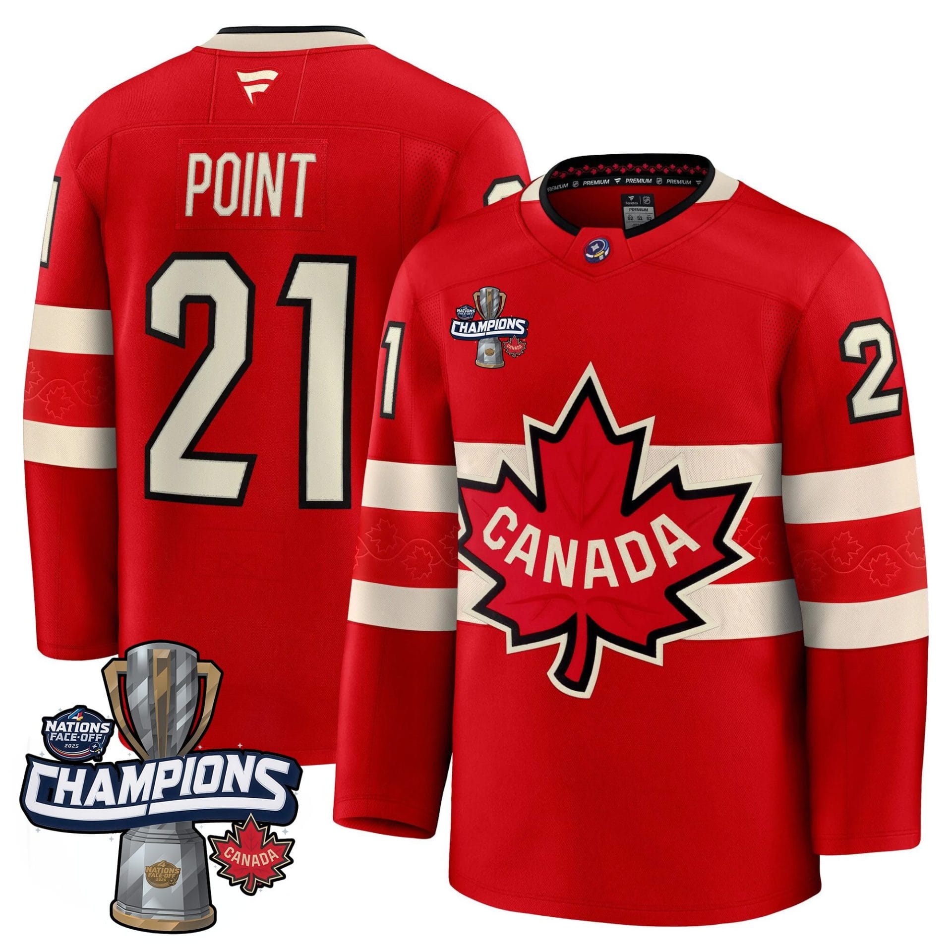Men Canada 2025 4 Nations Face-Off Champions Jersey - All Stitched - Image 29