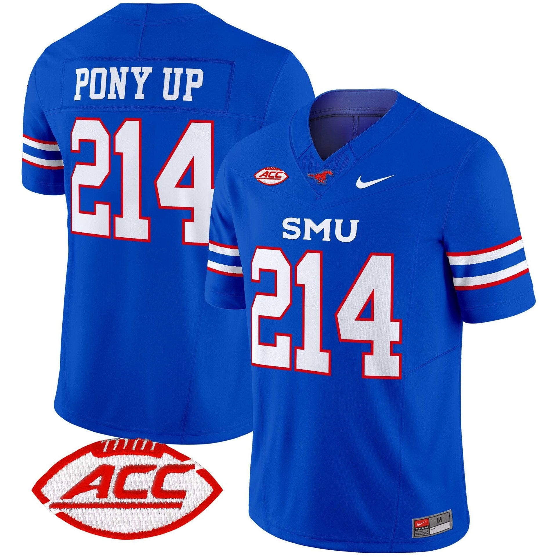 Alternative view of Pony Up Jersey #214 SMU Mustangs 2025 Vapor Limited Stitched