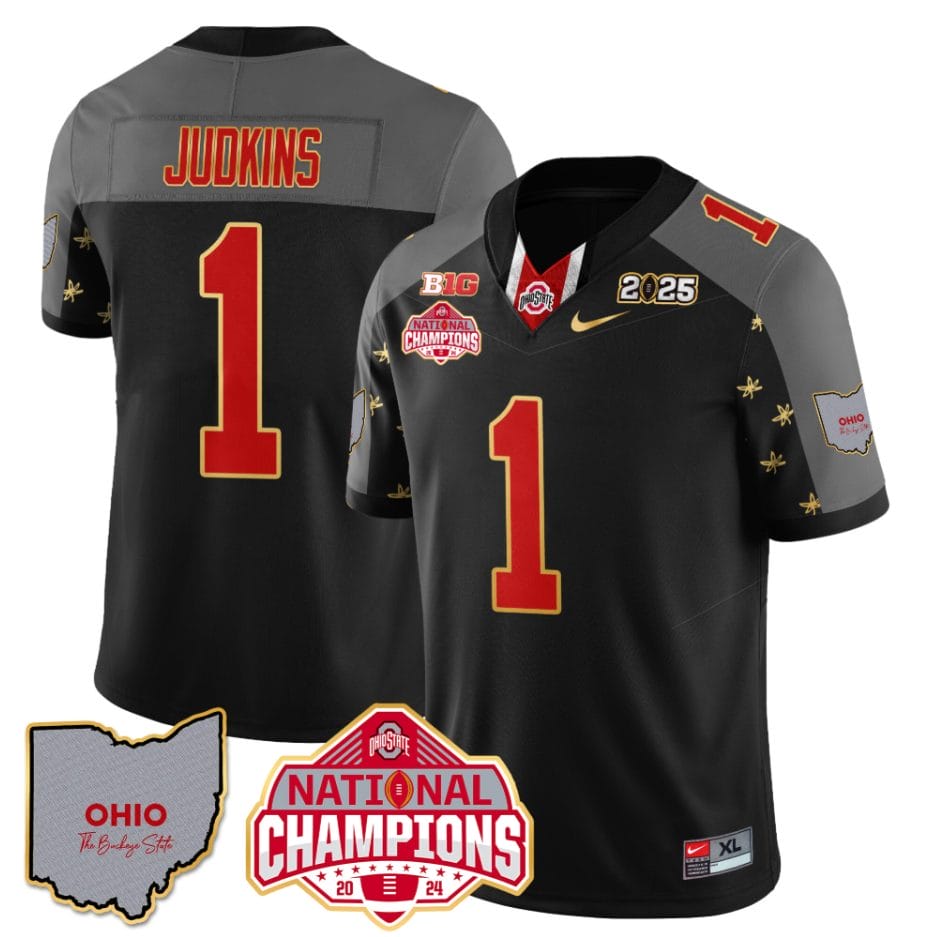 Alternative view of Quinshon Judkins Jersey #1 Ohio State National Champions 2025 Patch