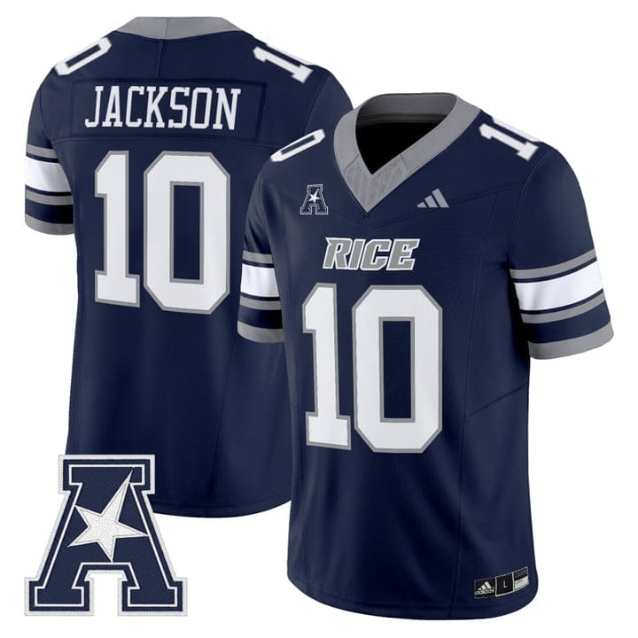 Alternative view of Quinton Jackson Jersey #10 Rice Owls 2025 Vapor Limited Stitched