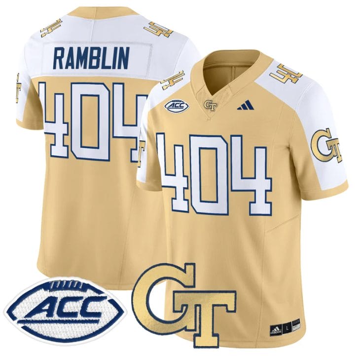 Alternative view of Ramblin Jersey #404 Georgia Tech Yellow Jackets 2025 Vapor Stitched