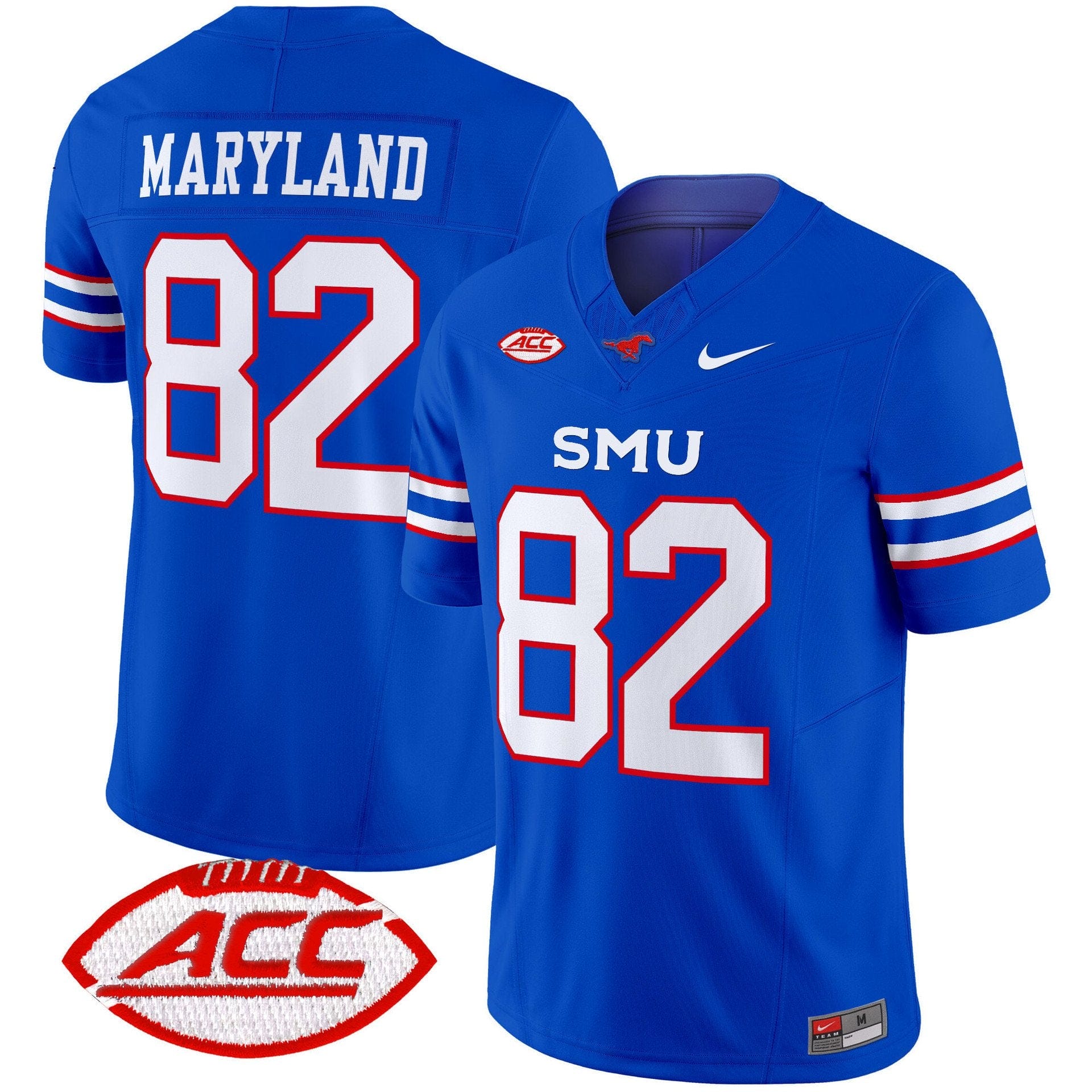 Alternative view of RJ Maryland Jersey #82 SMU Mustangs 2025 Vapor Limited Stitched