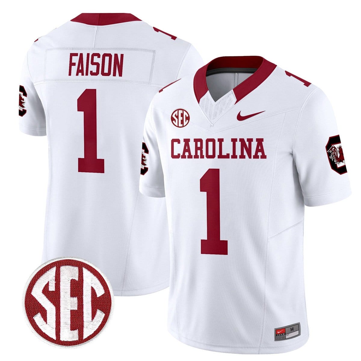 Alternative view of Rahsul Faison Jersey #1 Carolina 1980 Throwback Rebrand 2026 Stitched