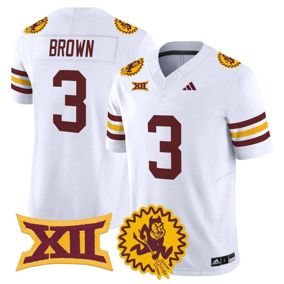 Alternative view of Raleek Brown Jersey #3 Arizona State Sun Devils 1975 Throwback Stitched