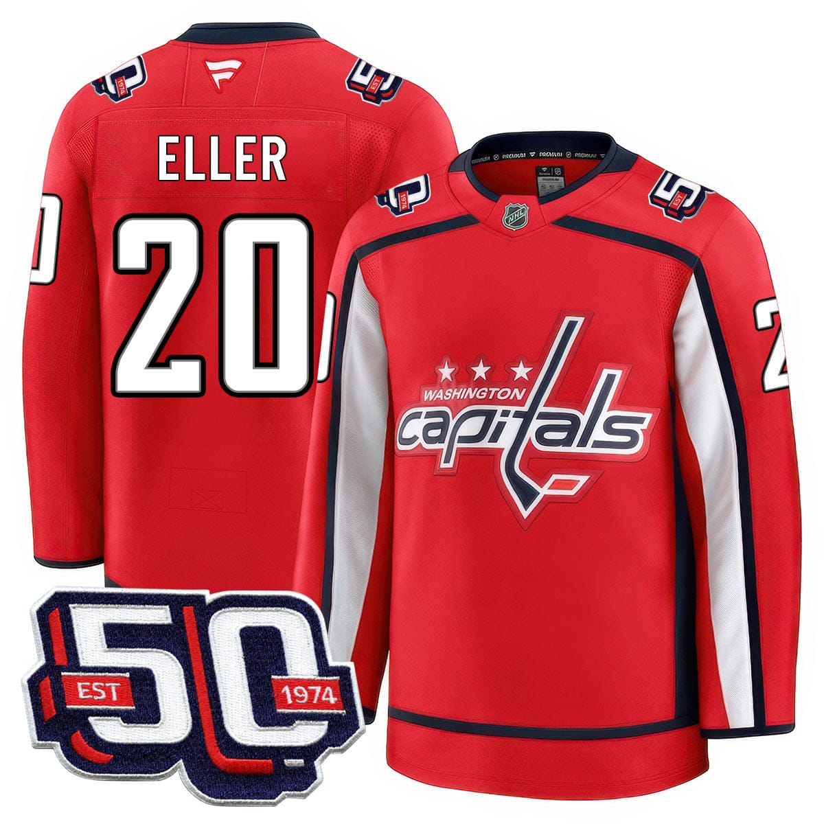 Men Washington Capitals 50th Anniversary Premium Jersey - All Stitched - Image 24