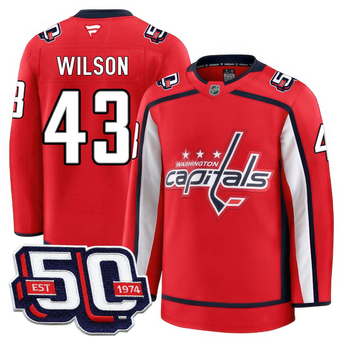 Men Washington Capitals 50th Anniversary Premium Jersey - All Stitched - Image 4