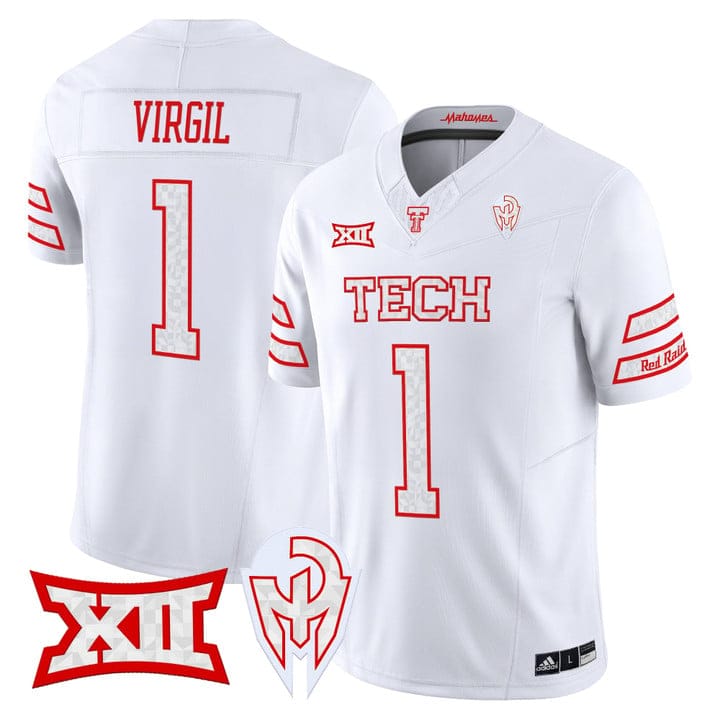 Alternative view of Reggie Virgil Jersey #1 Texas Tech Red Raiders Too Cold Vapor Stitched