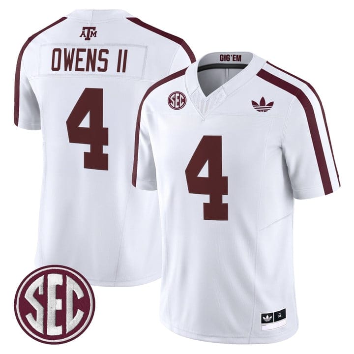 Alternative view of Rueben Owens II Jersey #4 Texas A&M Aggies 2025 Vapor V2 Stitched