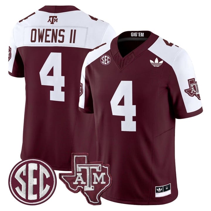 Rueben Owens II Jersey #4 Texas A&M Aggies 2025 Vapor V2 Stitched - Image 4