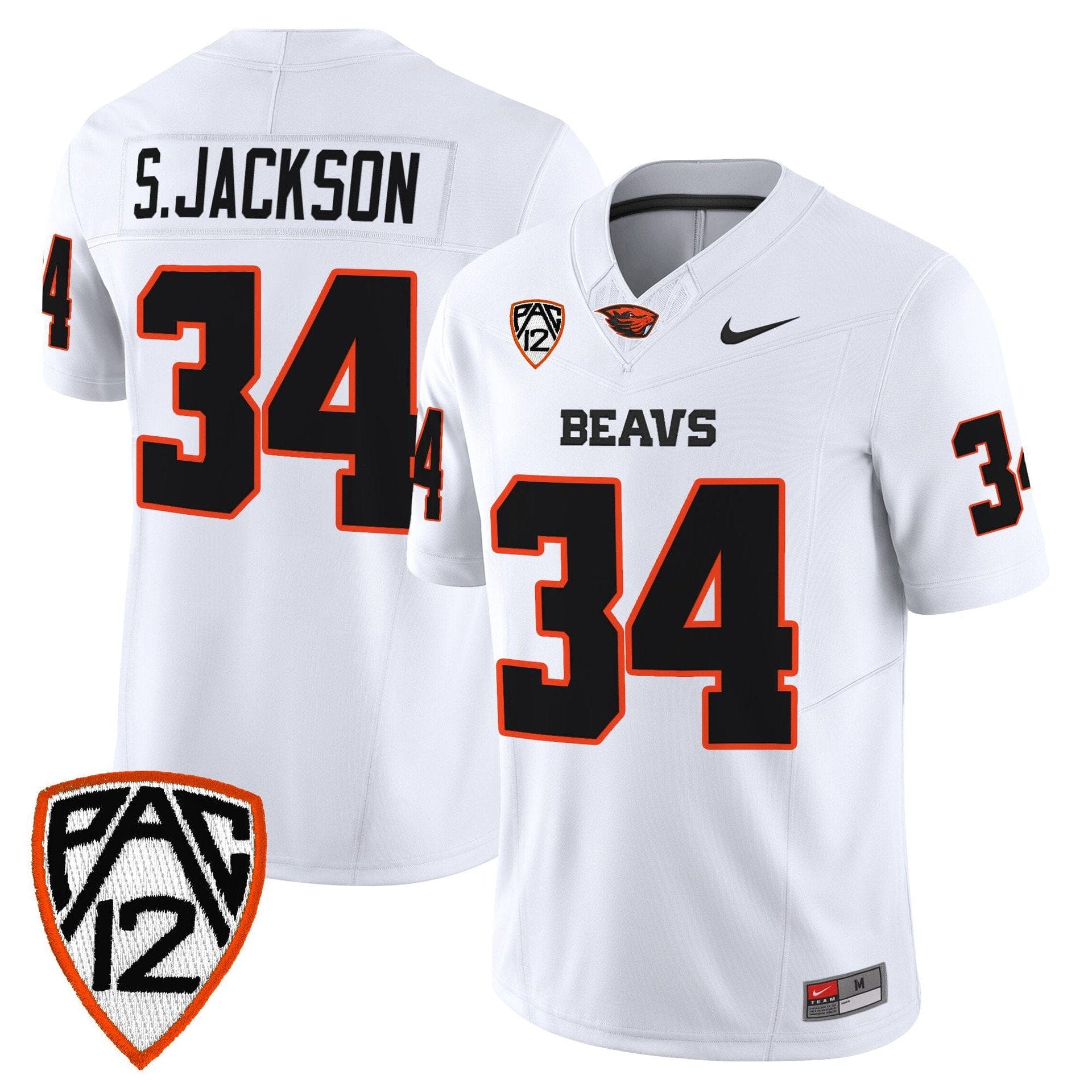 Alternative view of Steven Jackson Jersey #34 Oregon State Beavers 2025 Limited Stitched