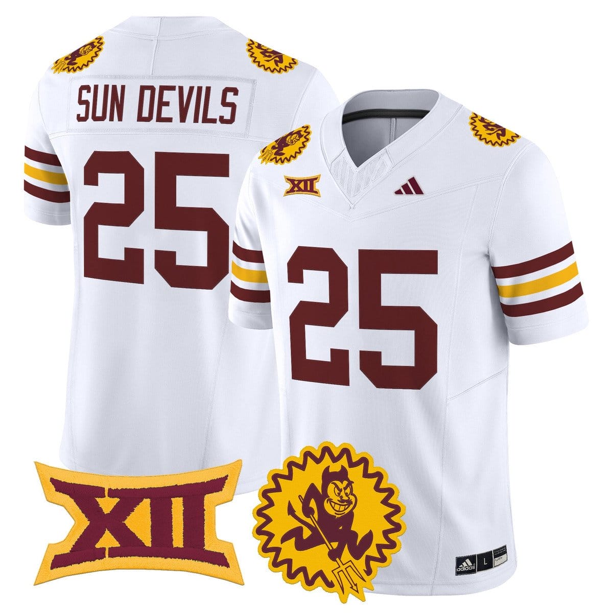 Alternative view of Sun Devils Jersey #25 Arizona State 1975 Throwback Limited Stitched