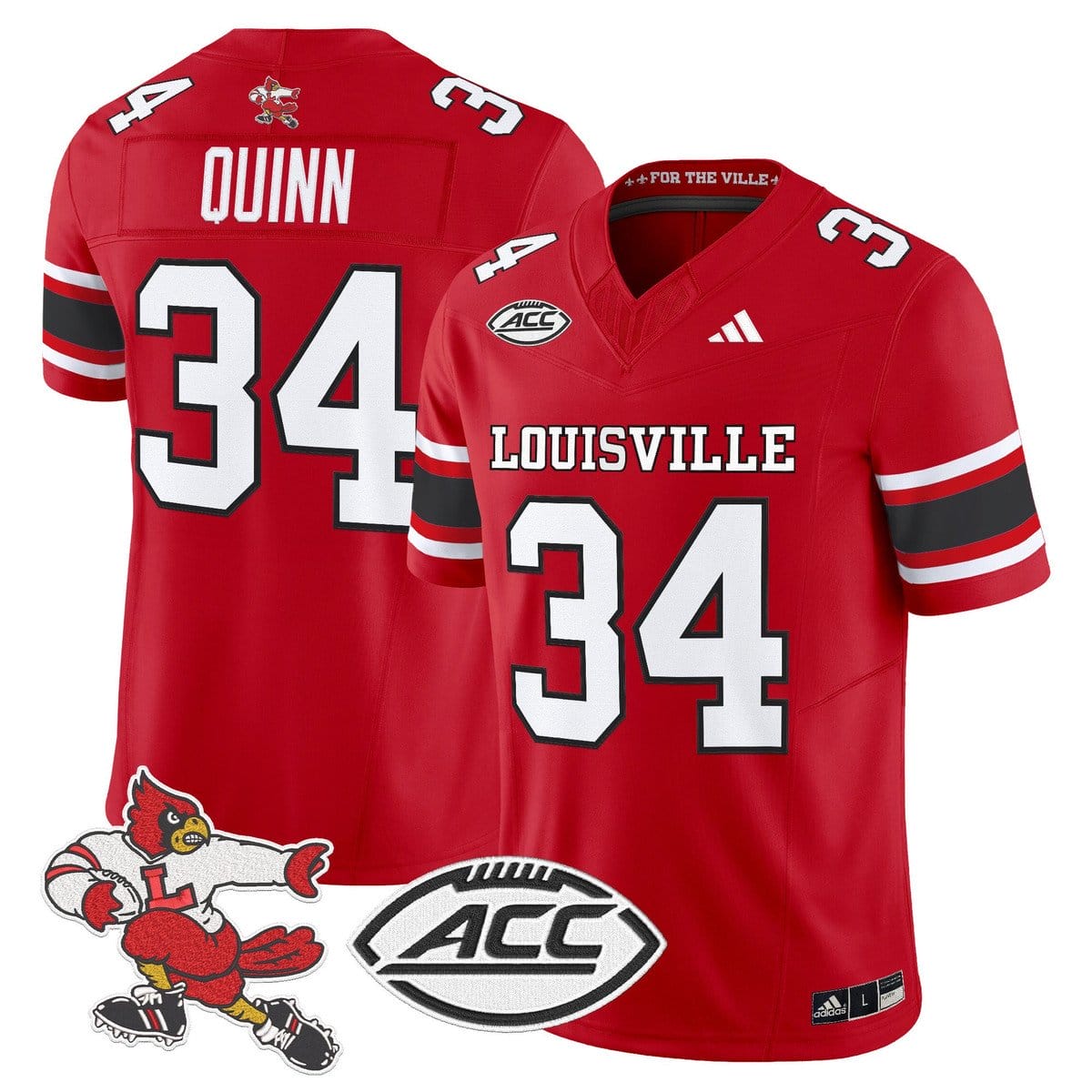 TJ Quinn Jersey #34 Louisville Cardinals 1980s Throwback Stitched - Image 5