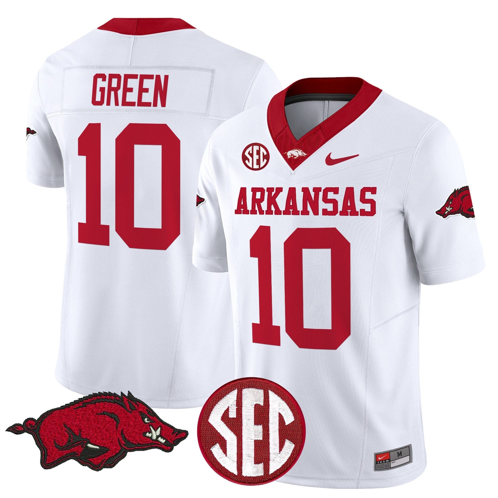 Alternative view of Taylen Green Jersey #10 Arkansas Razorbacks Limited Stitched