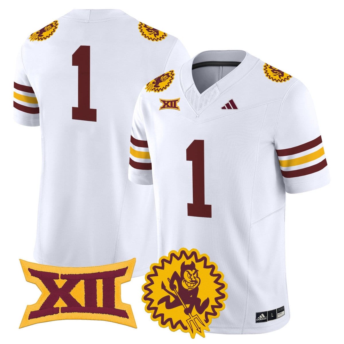Alternative view of Team Jersey #1 Arizona State Sun Devils 1975 Throwback Vapor Stitched