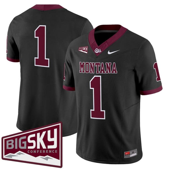 Team Jersey #1 Montana Grizzlies 2025 Vapor Limited Stitched Black Alter