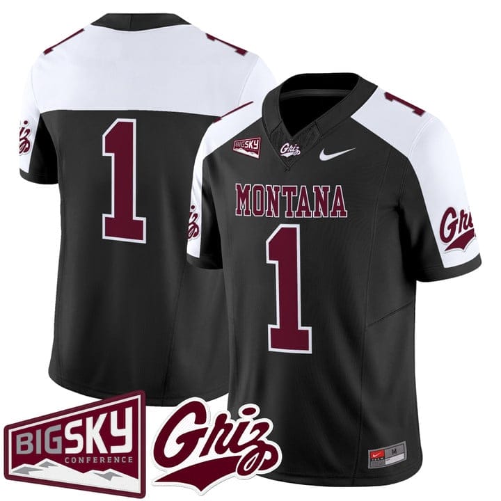 Alternative view of Team Jersey #1 Montana Grizzlies 2025 Vapor Limited Stitched Black Alter