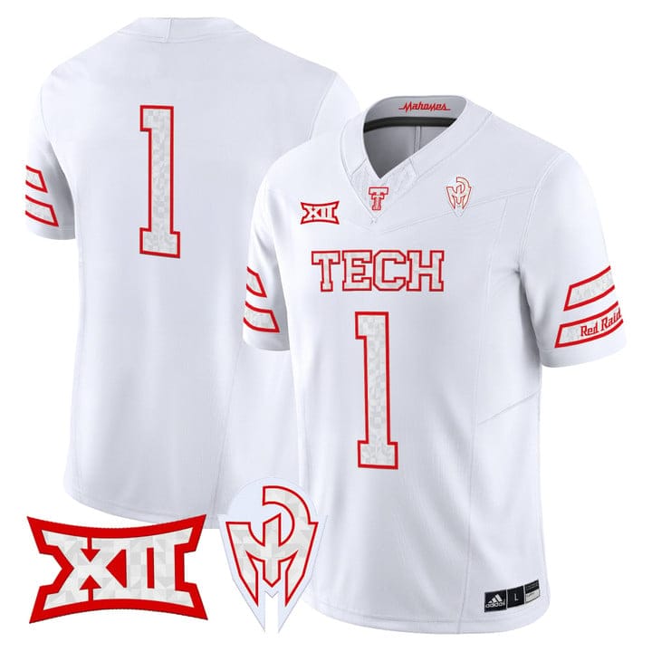 Alternative view of Team Jersey #1 Texas Tech Red Raiders Too Cold Vapor Limited Stitched
