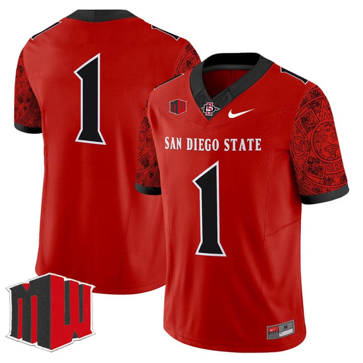 Alternative view of Team Jersey #1 San Diego State Aztecs 2025 Vapor Limited Stitched