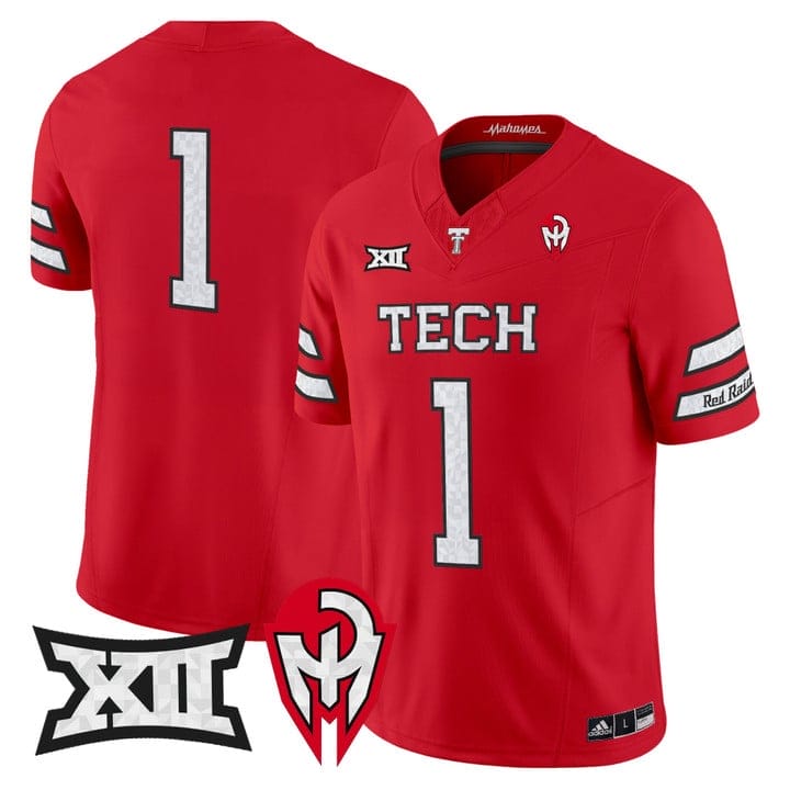 Team Jersey #1 Texas Tech Red Raiders Too Cold Vapor Limited Stitched - Image 3