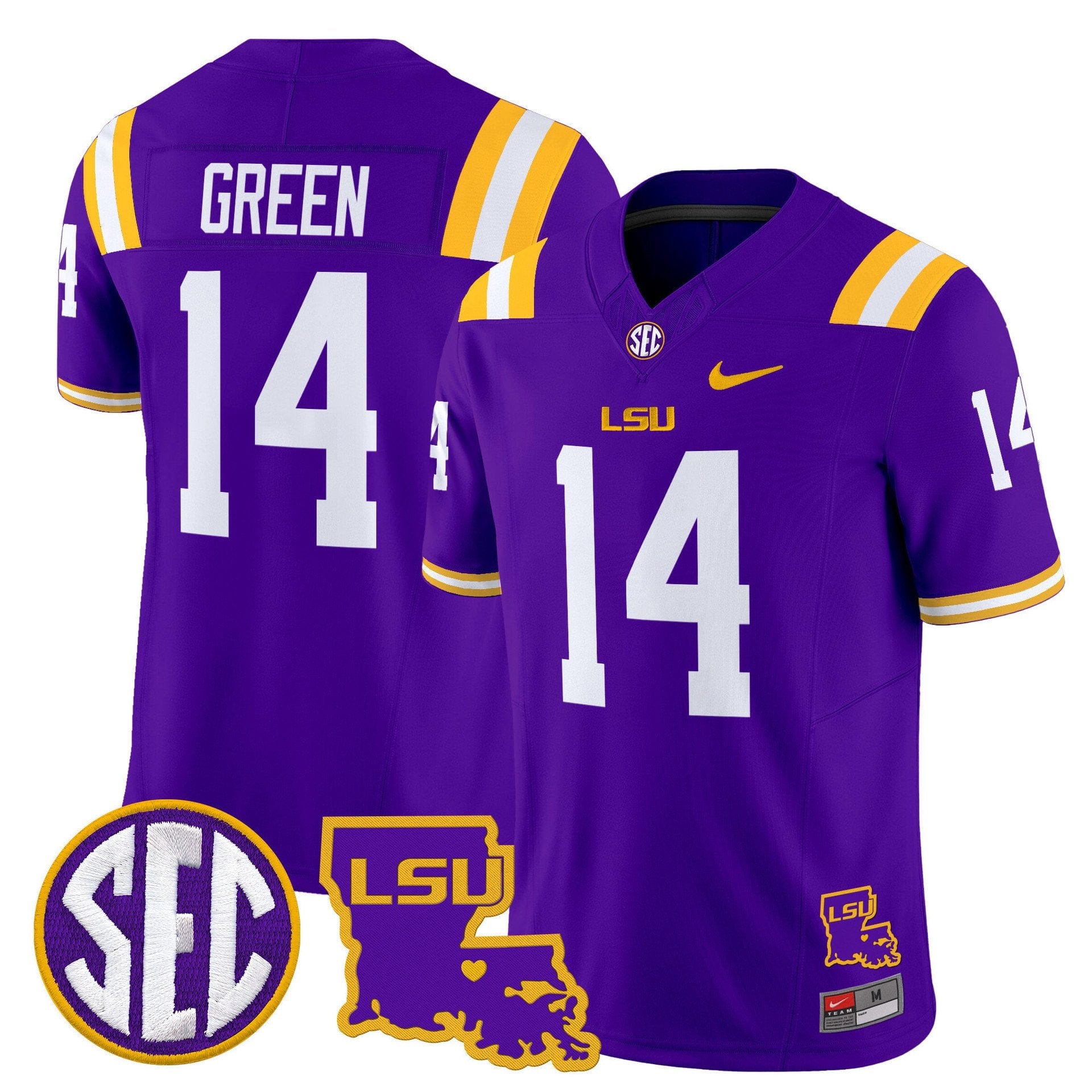Trey'Dez Green Jersey #14 LSU Tigers 2025 Louisiana Patch Stitched - Image 5