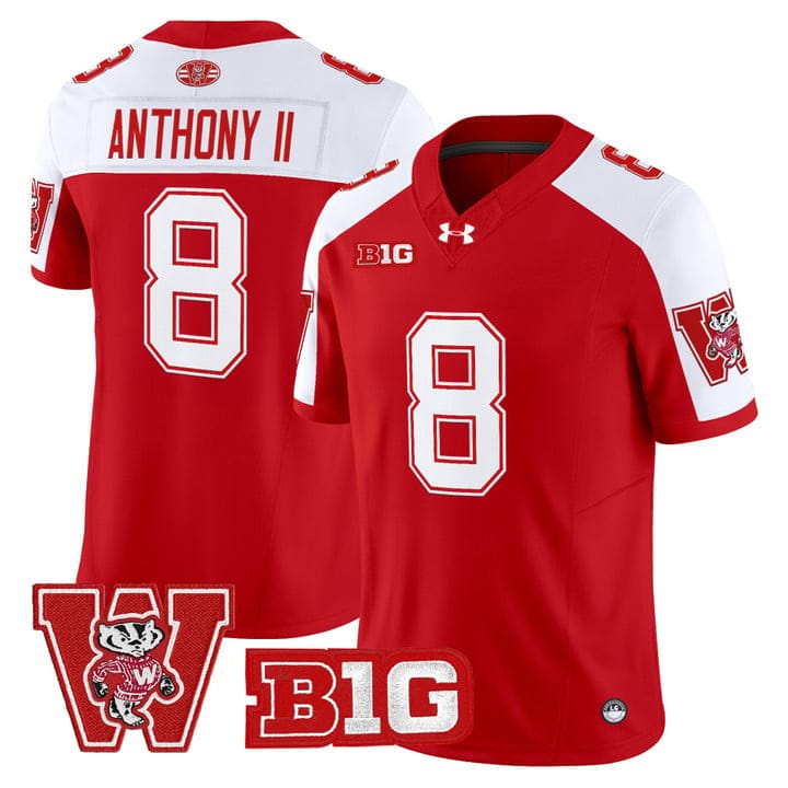 Vinny Anthony II Jersey #8 Wisconsin Badgers Throwback Stitched - Image 4