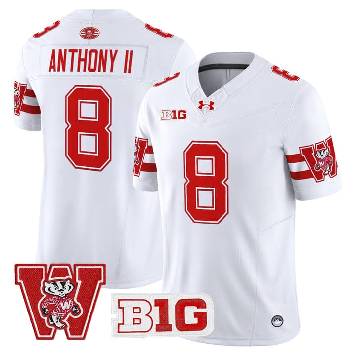 Vinny Anthony II Jersey #8 Wisconsin Badgers Throwback Stitched - Image 2