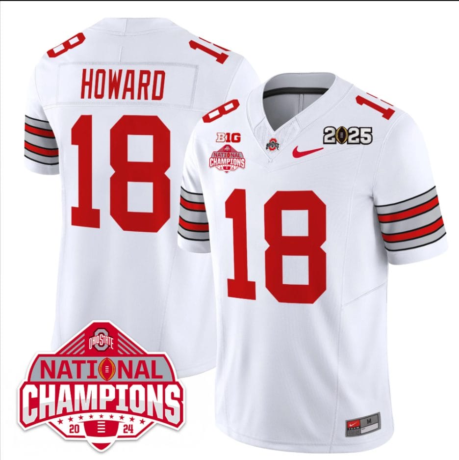 Alternative view of Will Howard Jersey #18 Ohio State 2025 CFP Patch National Champions
