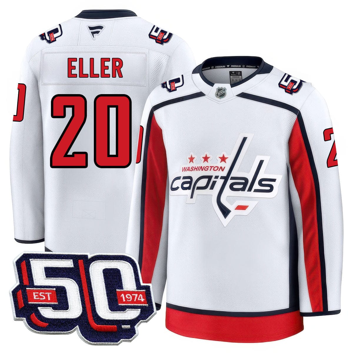 Men Washington Capitals 50th Anniversary Premium Jersey - All Stitched - Image 9