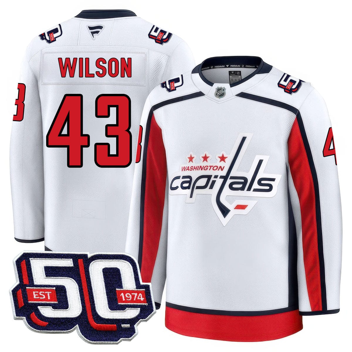 Men Washington Capitals 50th Anniversary Premium Jersey - All Stitched - Image 8