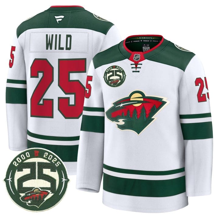 Wild Jersey #25 Minnesota Wild 25th Anniversary Patch Stitched