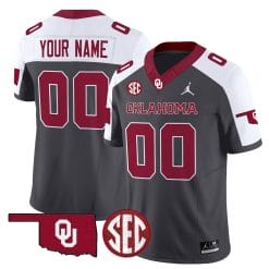 Alternative view of Custom Oklahoma Sooners Jersey Name, Number 2025 Vapor Limited Stitched All Colors