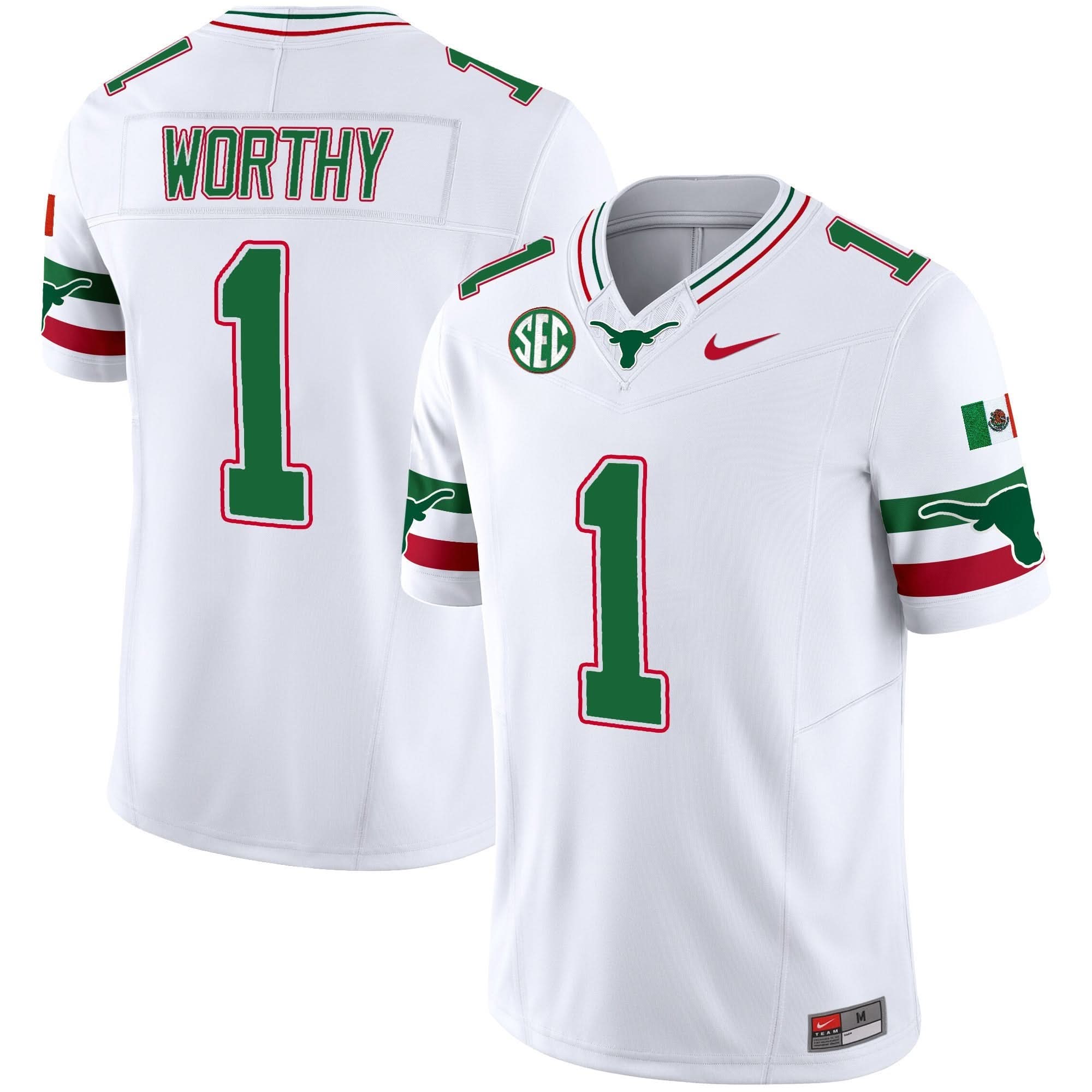 Texas Longhorns Mexico SEC Patch Vapor Jersey - All Stitched - Image 26