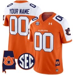 Alternative view of Custom Auburn Tigers Jersey Name, Number 2025 Alabama Patch Vapor Limited All Stitched