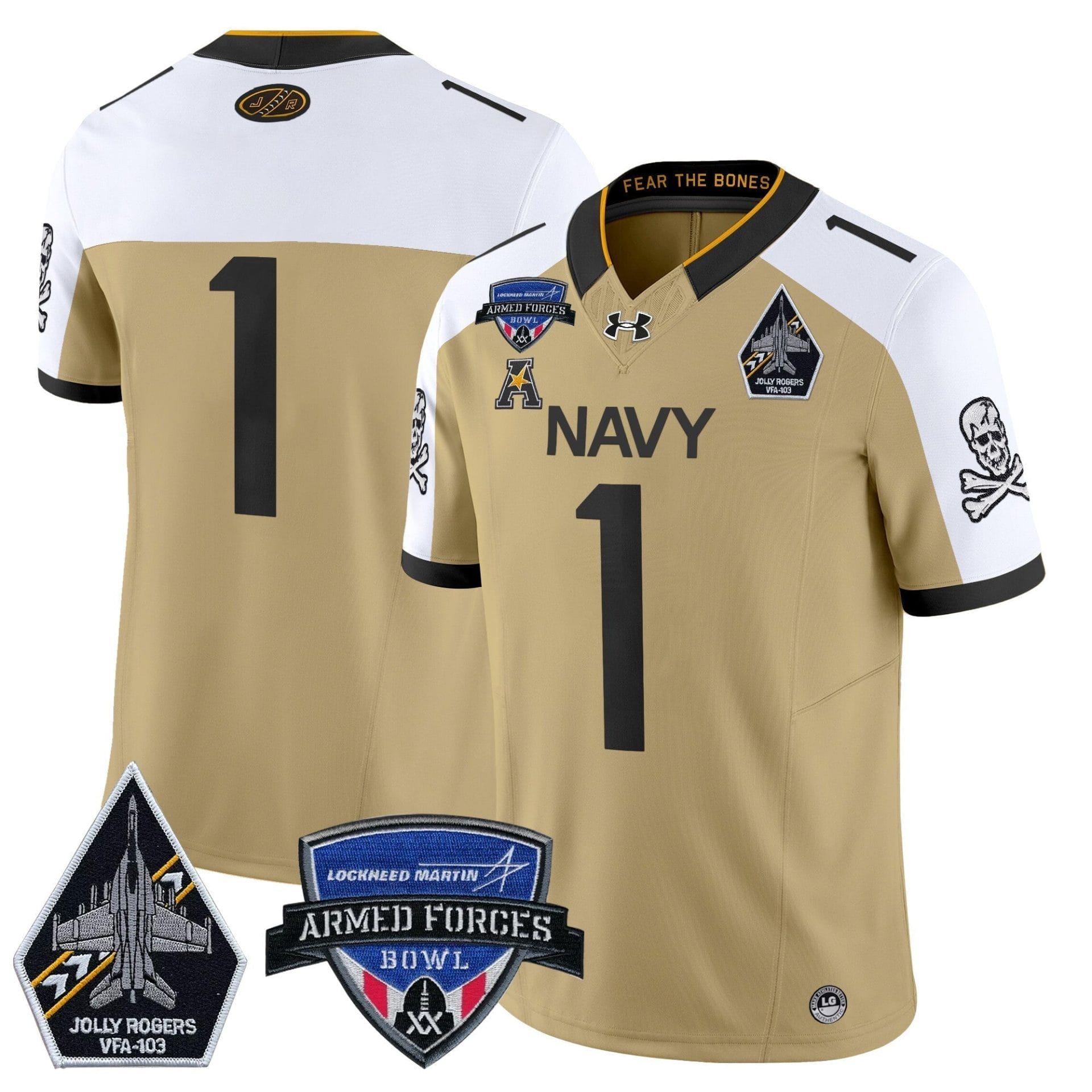 Navy Midshipmen 2025 Armed Forces Bowl Patch Vapor Limited Jersey - All Stitched - Image 3