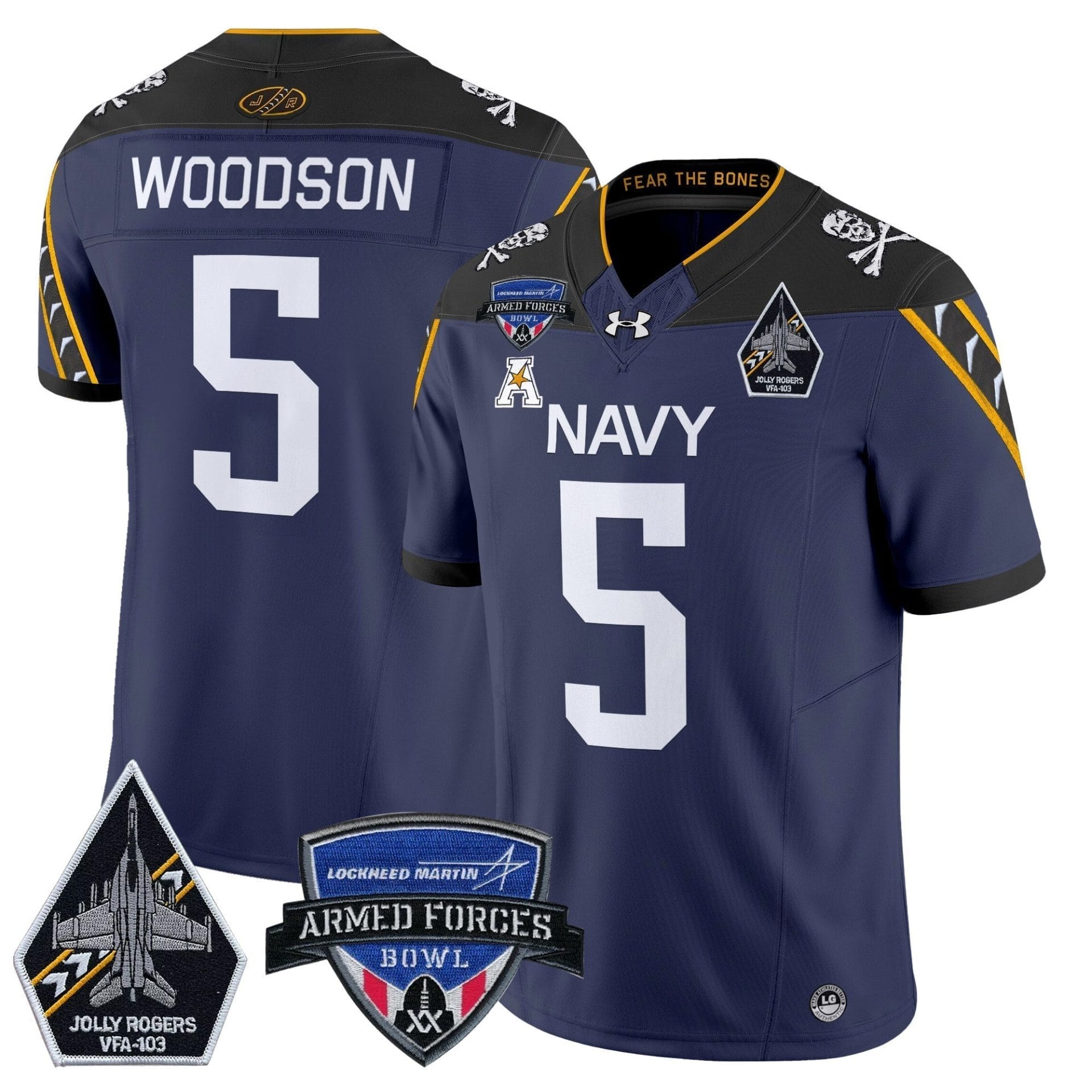 Navy Midshipmen 2025 Armed Forces Bowl Patch Vapor Limited Jersey - All Stitched - Image 9