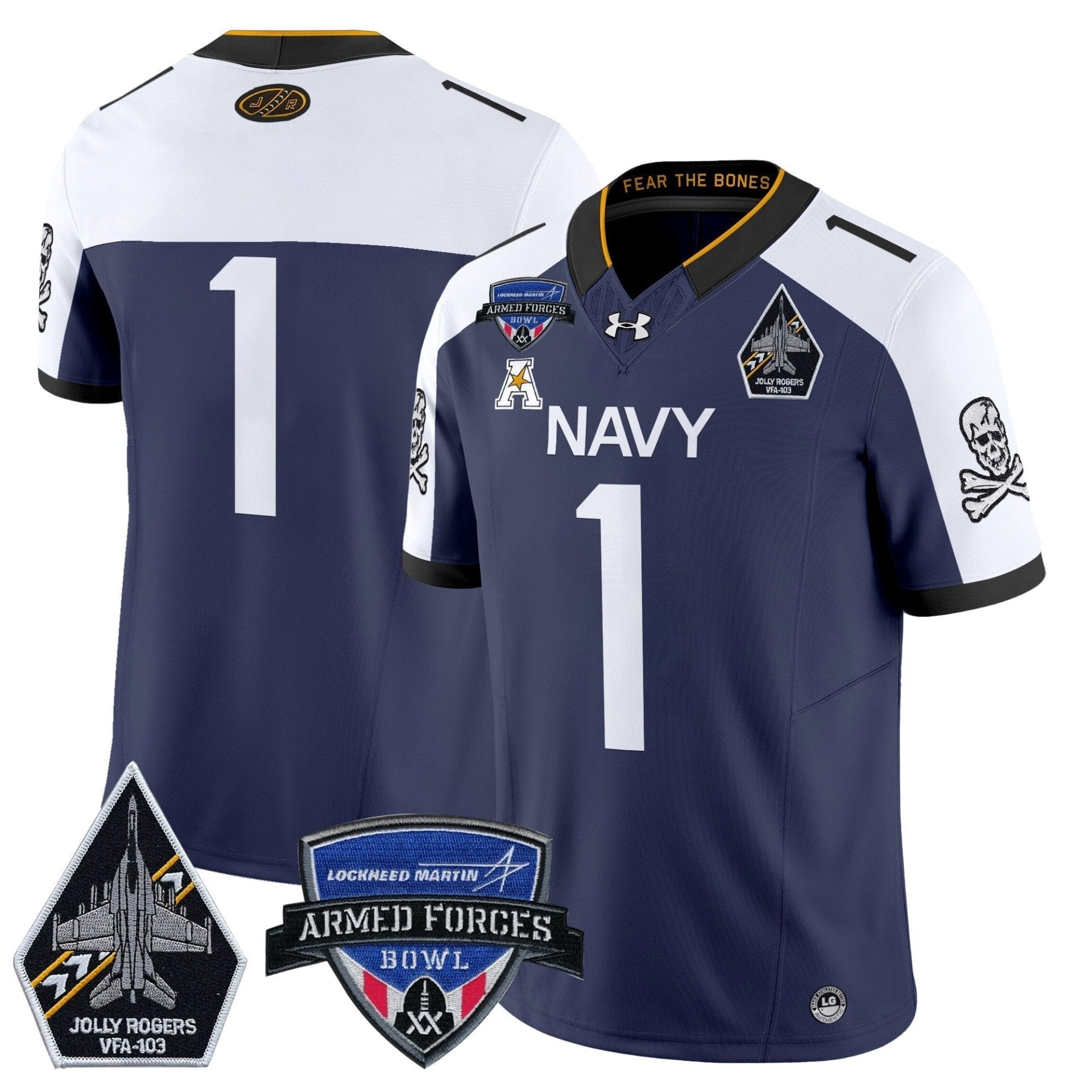 Navy Midshipmen 2025 Armed Forces Bowl Patch Vapor Limited Jersey - All Stitched - Image 46