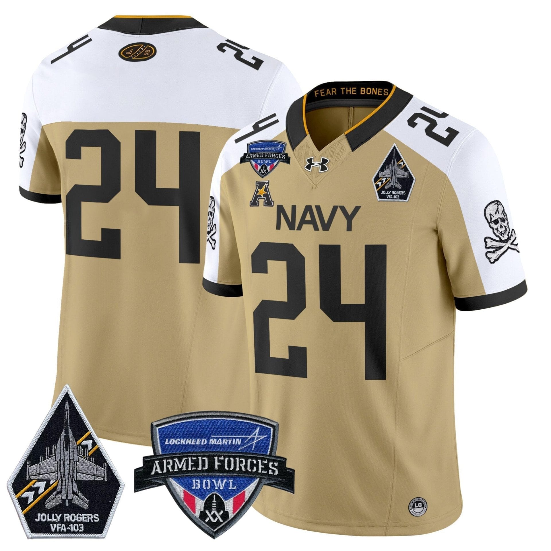 Navy Midshipmen 2025 Armed Forces Bowl Patch Vapor Limited Jersey - All Stitched - Image 2